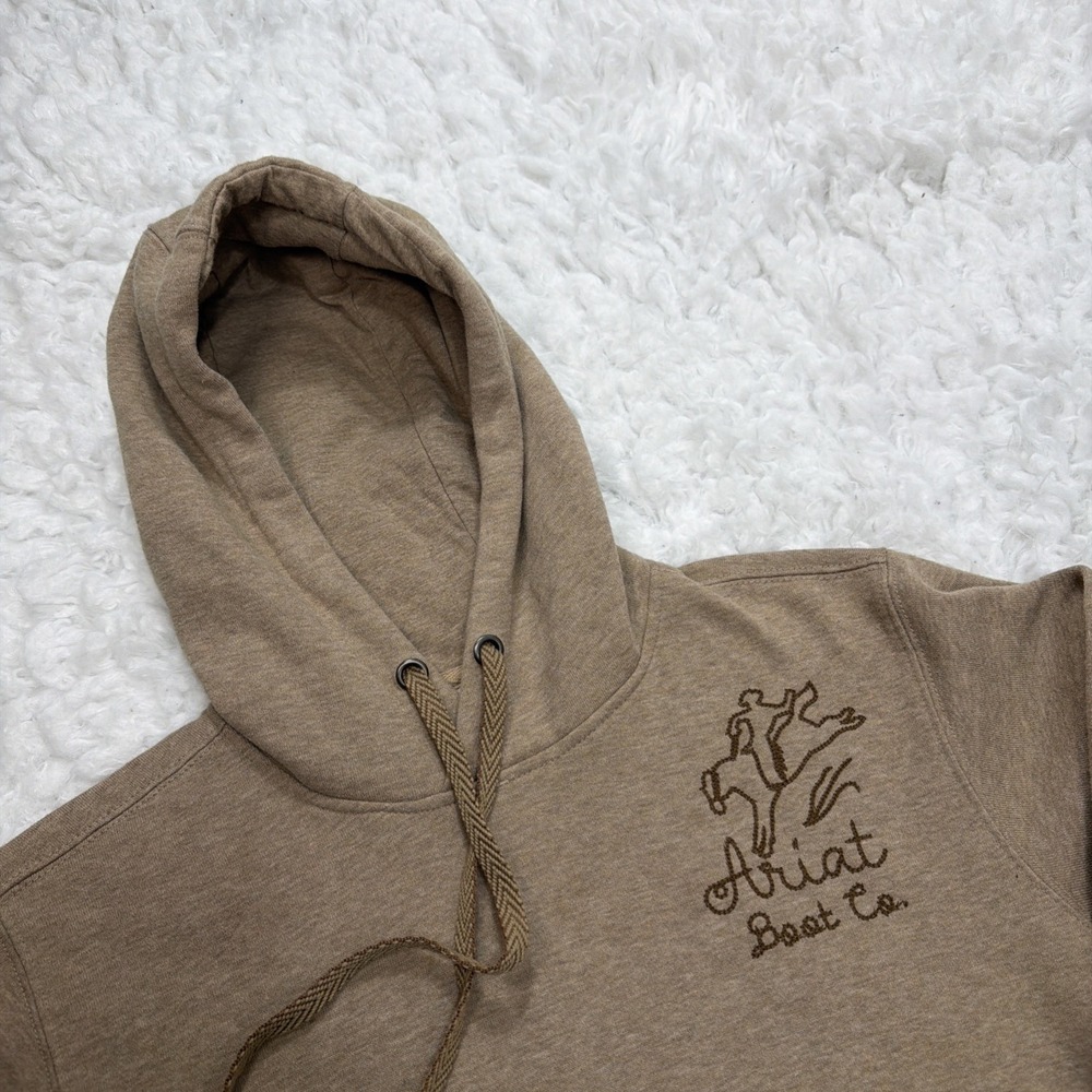 Ariat Tan Brown Logo Hooded Sweatshirt